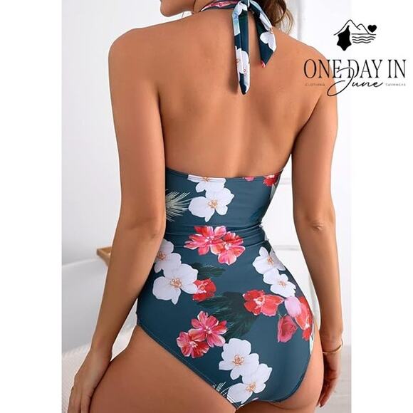 B2Prity High Neck Tummy Control one Piece Swimsuit Size L - Picture 2 of 7